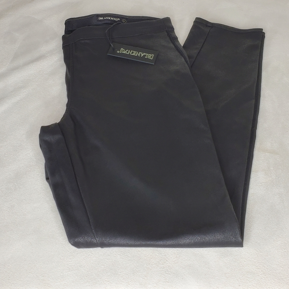 BLANK NYC Vegan Black Leather Slim Pants 31 NWT